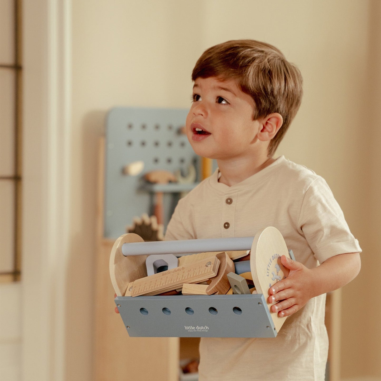 Little Dutch Tool Box – New Edition | Wooden Pretend Play Tool Set for Kids