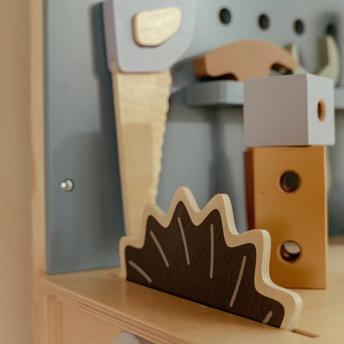 Little Dutch Wooden Workbench | Pretend Play Tool Bench for Kids with Wooden Tools