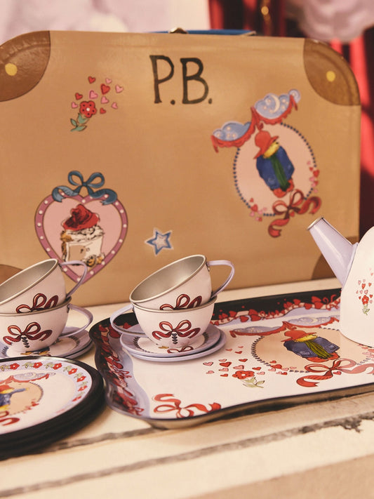 Cath Kidston Paddington Kids Play Tea Set – Blue & Brown | Children’s Pretend Tea Party Set